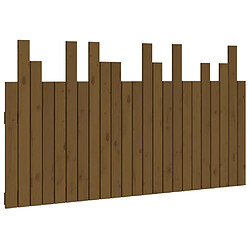 Maison Chic Tête de lit scandinave pour lit adulte,Meuble de chambre murale Marron miel 146,5x3x80 cm Bois massif de pin -MN47921