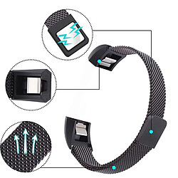 PHONECARE Bracelet Milanese Loop Fermoir Magnétique - Fitbit Alta /Alta HR/ Alta Ace - Noir