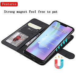 Wewoo Housse Coque Pour Huawei Honor 8C Étui de protection à rabat horizontal de couleur unie avec support et fentes cartes et portefeuille et cadre photo et lanière noir pas cher