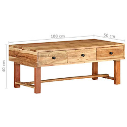 vidaXL Table basse 100x50x40 cm Bois d'acacia massif pas cher