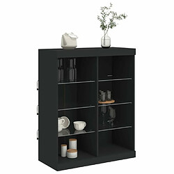 Maison Chic Commode Buffet - Meuble de rangement avec lumières LED noir 81x37x100 cm -GKD98029 pas cher