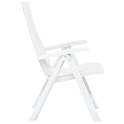 Acheter Maison Chic Lot de 2 Chaises inclinables de jardin - Fauteuil d'extérieur Plastique Blanc -MN74104