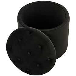 Avis Decoshop26 Pouf tabouret coffre avec espace de rangement en tissu velours noir 42x44cm TABO10082