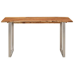 vidaXL Table de salle à manger 140x70x76 cm Bois d'acacia solide