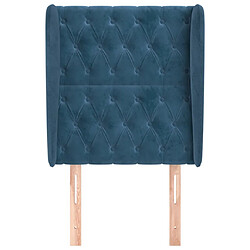 Avis Maison Chic Tête de lit scandinave avec oreilles,meuble de chambre Bleu foncé 83x23x118/128 cm Velours -MN21437