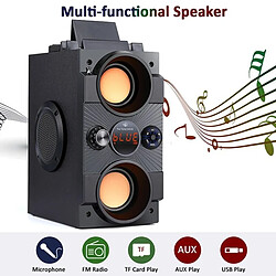 Universal Big Power Outdoor Sans Wirwoofer Boombox colonne portable Bluetooth haut-parleur Sound Music Center Support Aux TF FM Radio | Haut-parleurs portables (Noir)