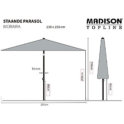 Madison Parasol de jardin Moraira 230x230 cm taupe pas cher