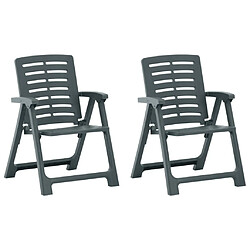 Maison Chic Lot de 2 Chaises de jardin,Fauteuil d'extérieur Plastique Vert -MN40950