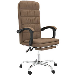 vidaXL Fauteuil inclinable de bureau Marron Tissu