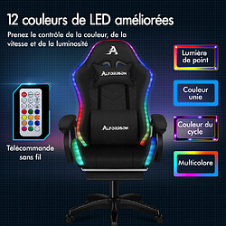 Acheter ALFORDSON Chaise Gaming Chaise de Bureau avec LED et Massant 8 Points Tissu Lin Noir