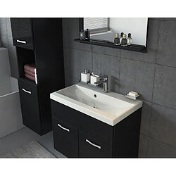 Acheter Auco Meuble de salle de bain Montreal 60 cm lavabo Noir brillant - Armoire de rangement Meuble lavabo evier Meubles