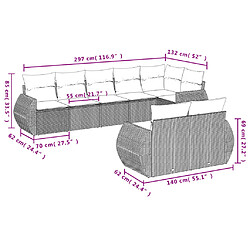 Avis vidaXL Salon de jardin 8 pcs avec coussins marron résine tressée