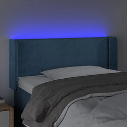 Avis vidaXL Tête de lit à LED Bleu foncé 93x16x78/88 cm Velours