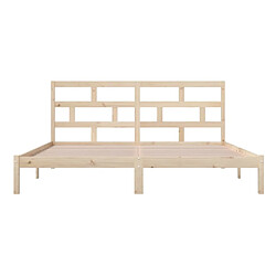 Maison Chic Lit adulte - Lit simple Cadre de lit,Structure du lit Contemporain Bois de pin massif 200x200 cm -MN59405 pas cher