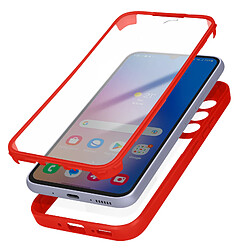 Avizar Coque 360° pour Galaxy A34 5G Dos Rigide Protection Écran Souple Contour Rouge