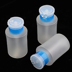 3pcs 180ml bouteilles de pompe vides pour dissolvant d'ongles, alcool, démaquillant bleu