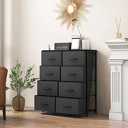 Helloshop26 Commode en tissu organiseur de rangement pour vêtements avec 8 tiroirs commode multifonctionnelle avec kits anti-basculement noir 20_0008345