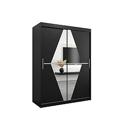 Abiks Meble Armoire Boliwia à portes coulissantes 200/150/62 2 portes (noir/noir)