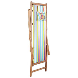 Acheter Maison Chic Chaise pliable de plage pour relaxTissu et cadre en bois Multicolore -GKD47366