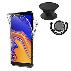 PHONECARE Kit Coque 3x1 360° Impact Protection + 1 PopSocket + 1 Support PopSocket Noir - Impact Protection - Samsung J4 Plus