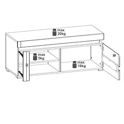 Avis Dansmamaison Meuble TV 115 cm Blanc/Chêne à LED - KIELE