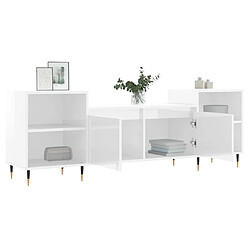 Acheter Maison Chic Meuble TV scandinave - Banc TV pour salon Blanc brillant 160x35x55 cm Bois d'ingénierie -MN74315