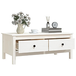 Maison Chic Table basse,Table Console Table d'appoint, Table pour salon Blanc 100x50x40 cm Bois massif de pin -MN60833 pas cher