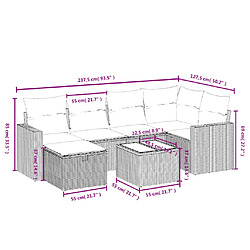 Avis Maison Chic Salon de jardin avec coussins 7 pcs, Ensemble Tables et chaises de jardin, beige résine tressée -GKD876793