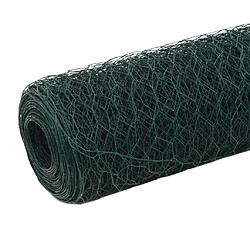 vidaXL Grillage Acier avec revêtement en PVC 25x1,2 m Vert