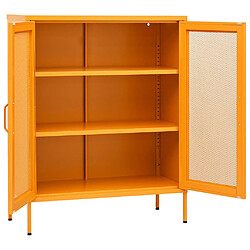 Avis vidaXL Armoire de rangement Jaune moutarde 80x35x101,5 cm Acier