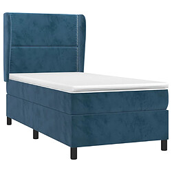 Avis Maison Chic Lit Adulte - Lit simple Lit à sommier tapissier avec matelas moelleux - Meuble de Chambre - Bleu foncé 90x190 cm -MN87090