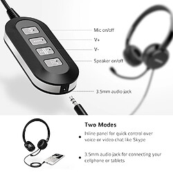 Acheter Universal Écouteurs câblés, son cristallin et microphone, contrôle de la ligne, écouteurs câblés, Mac, PC, téléphone de bureau, écouteurs/écouteurs.