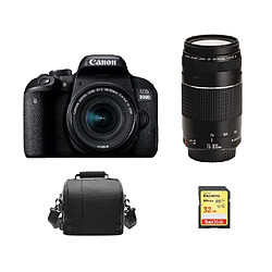 CANON EOS 800D KIT EF-S 18-55mm F4-5.6 IS STM+ EF 75-300mm F4-5.6 III + 32G SD card + camera Bag