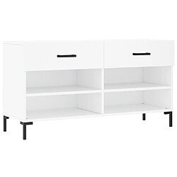 Maison Chic Banc à chaussures | Meuble de rangement à chaussures Meuble d'Entrée blanc 102x35x55 cm bois d'ingénierie -MN36255