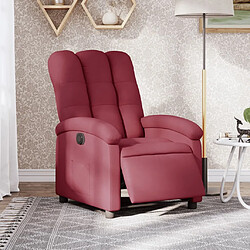 Maison Chic Fauteuil Relax pour salon, Fauteuil inclinable électrique Rouge bordeaux Tissu -GKD42555