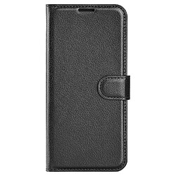 Etui en PU texture litchi, fermeture aimantée avec support noir pour votre Xiaomi Redmi Note 11 4G (Qualcomm)/Redmi Note 11S 4G