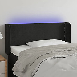 Maison Chic Tête de lit moderne à LED lumineuse pour chambre - Décoration de lit Noir 93x16x78/88 cm Velours -MN11973