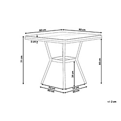 Avis Beliani Table de jardin Verre Bois foncé CASPRI II