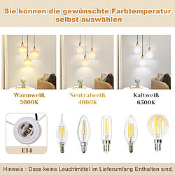 Acheter NETTLIFE Suspension bois blanc Diam.20 cm E14 vintage 3 ampoules ronde pour salle à manger restaurant cuisine chambre bureau