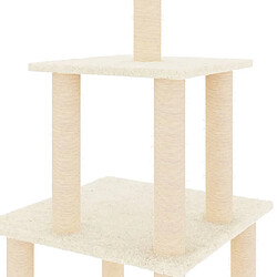 Arbre à chat avec griffoirs,niche pour chat en sisal crème 111 cm -MN37873 pas cher