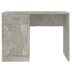 Helloshop26 Bureau table poste de travail meuble d'ordinateur informatique étude avec tiroir et armoire 100 x 40 x 73 cm gris 02_0023453