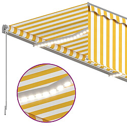 Acheter vidaXL Auvent rétractable manuel store LED 3,5x2,5 m Jaune et blanc