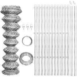 vidaXL Clôture à mailles avec poteaux Acier galvanisé 25x1,5 m Argenté