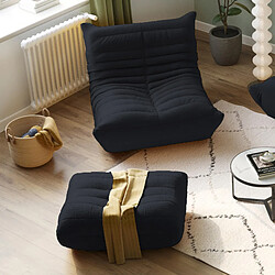 SoftEva Sans assemblage moderne ergonomique Bean Bag chaise velours côtelé plancher lounge chair noir pas cher