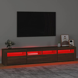 Acheter vidaXL Meuble TV avec lumières LED Chêne marron 210x35x40 cm