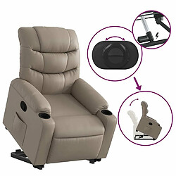 Maison Chic Fauteuil Relax pour salon, Fauteuil inclinable Cappuccino Similicuir -GKD24257 pas cher