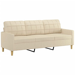 Acheter Maison Chic Canapé 3 places avec oreillers,Sofa de Salon,Canapé droit décoratifs crème 180 cm tissu -GKD504174