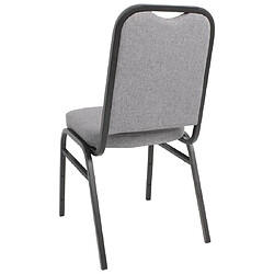 Bolero Chaise de banquet avec dossier carré et tissu gris - Lot de 4