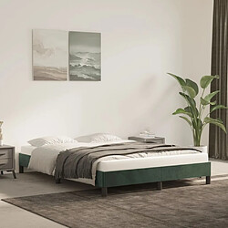 vidaXL Cadre de lit sans matelas vert foncé 140x200 cm velours