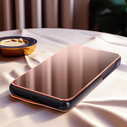 Avis Avizar Étui pour Samsung Galaxy M55 Clapet Miroir Clear View Support Rose Champagne